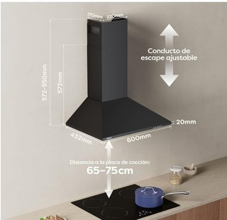 Campana Extractora Ciarra Negra 60cm