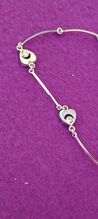 Braccialetto piccolo in argento 800 con cuori