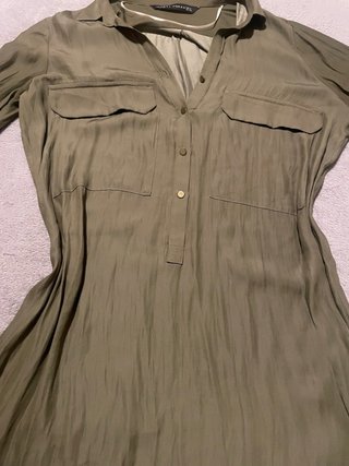 Vestido camisero Zara verde oliva