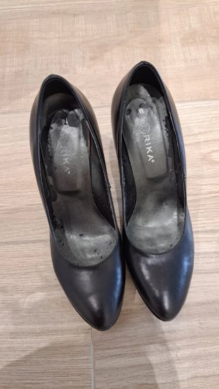 Scarpe tacco nere pelle vitello