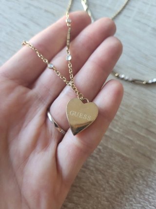 Collar doble Guess dorado con corazón