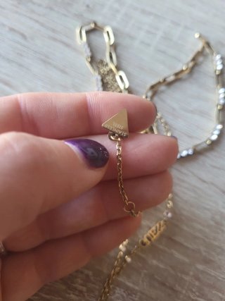 Collar doble Guess dorado con corazón