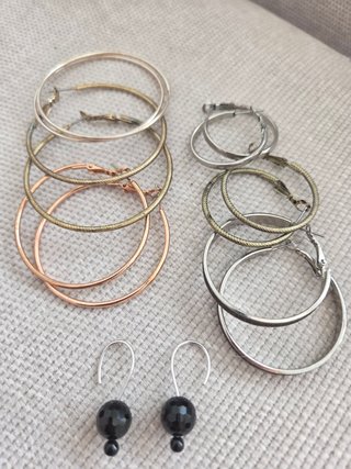 Lote 8 pares pendientes aro oro y plata