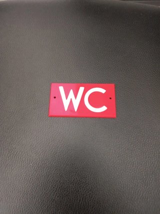 Placa WC Antigua Roja