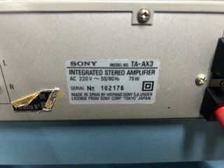 Amplificador Vintage Sony TA-AX3
