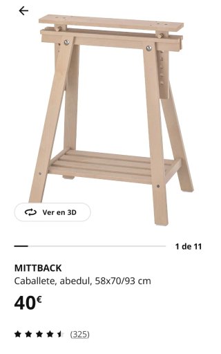 Caballetes de madera Ikea (2 unidades)