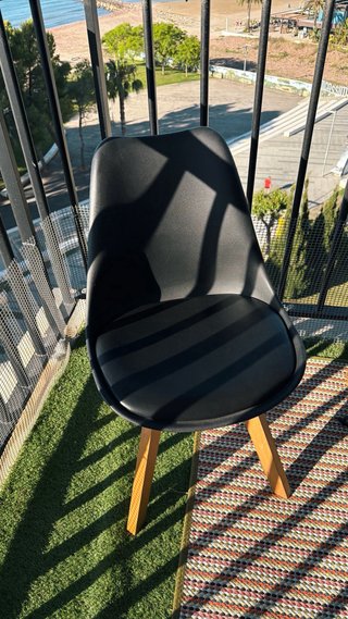 3 Sillas Diseño Nórdico Negro/Madera