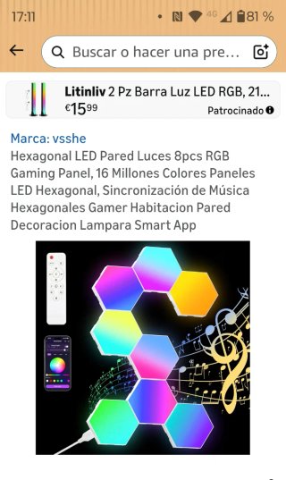 Luces LED hexagonales para pared