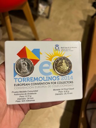 Moneda 2€ euro Proof Gaudi Torremolinos 2014