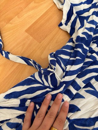Vestido largo estampado hojas