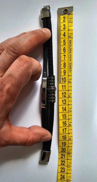 Pulsera Piel y Acero Hombre