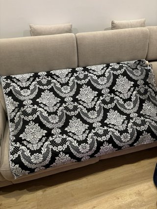Falda Fallera Brocatel Negro y Plata