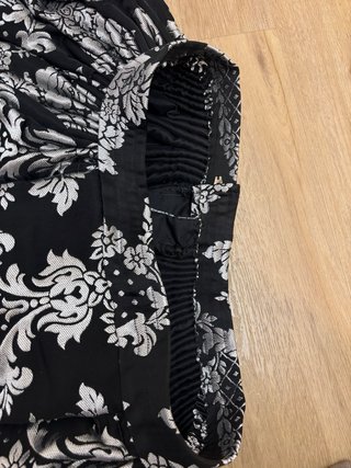 Falda Fallera Brocatel Negro y Plata