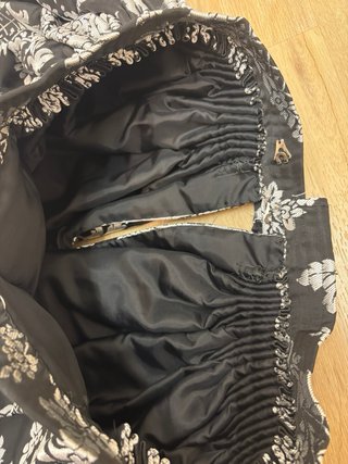 Falda Fallera Brocatel Negro y Plata