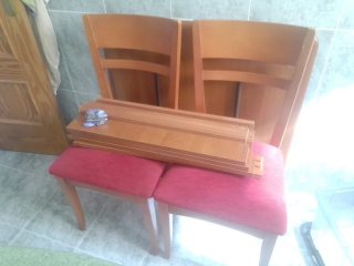 Mesa de comedor extensible con 6 sillas