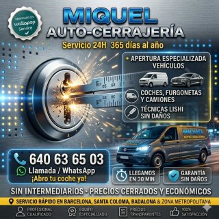 Cerrajero Coches Barcelona 24h - Aperturas