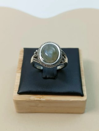 Anillo Plata Vintage Piedra Verde