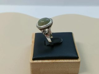 Anillo Plata Vintage Piedra Verde