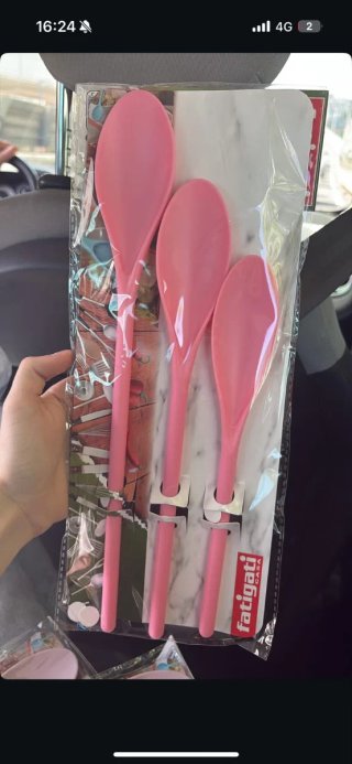 Set 3 Mestoli Fatigati Rosa vari colori