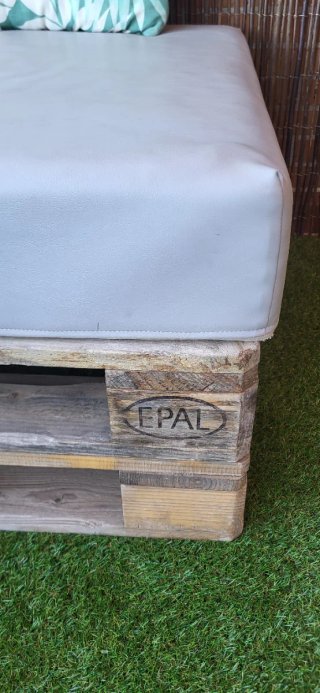 Sofá Palets Tela Náutica  Gris