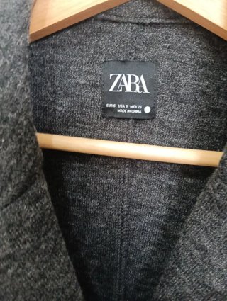 Chaqueta Zara Lana Gris