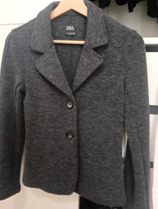 Chaqueta Zara Lana Gris