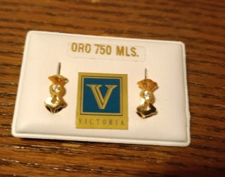 Pendientes Oro 18k Broche Catalán Victoria
