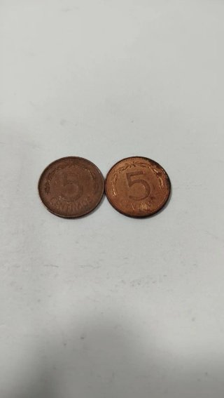 2 Monedas 5 Céntimos- Venezuela