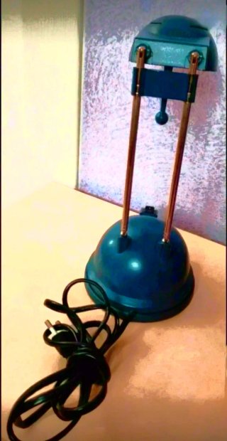 Lampada scrivania retrò blu/acciaio