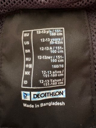 Chubasquero Kipsta Negro Niño Talla 12/13