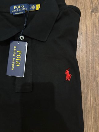 Polo Ralph Lauren Negro con logo Rojo Talla M