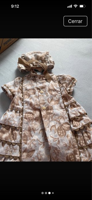 Vestido y gorro floral niña 6 meses