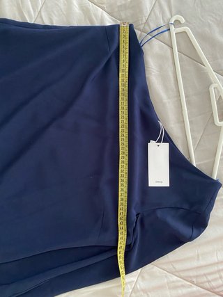 Vestido fiesta  Mango azul asimétrico