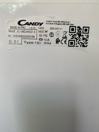 Lavadora Candy 9 kg para reparar