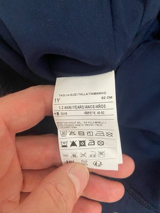 Abito Benetton bambina col. blu/pois taglia 1-2ans