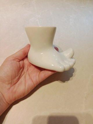 Jarrito Pie Cerámica Blanco