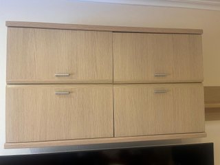 Mueble modular madera y cristal