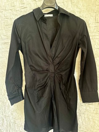Abito chemisier in cotone nero