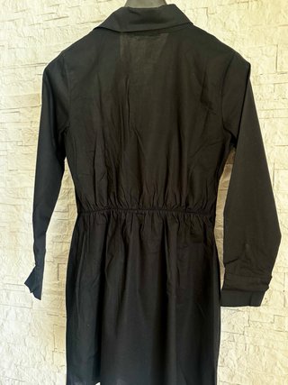 Abito chemisier in cotone nero