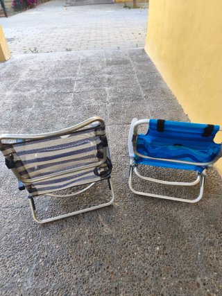 Silla de playa plegable azul