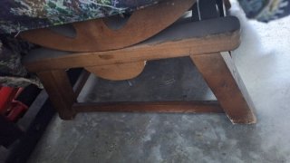Sillón mecedora floral tela y madera