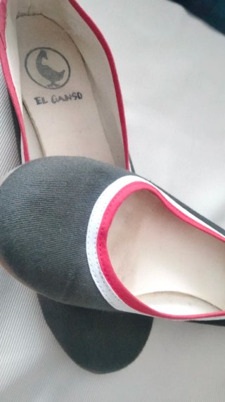 Bailarinas loneta verdes y rojas