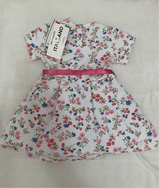 Abito bambina Made in Italy fantasia fiori 12mesi