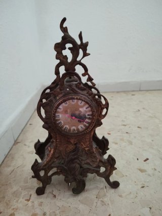 Conjunto Espejo, Repisa y Reloj Bronce