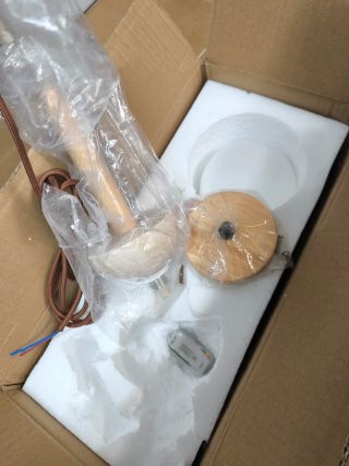 Lámpara Colgante Madera y Piedra