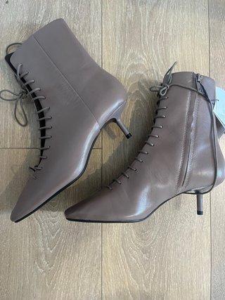 Botines Zara Piel Marrones Talla 37 Nuevos