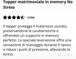 Kasanova Topper Memory 4 cm Nuovo