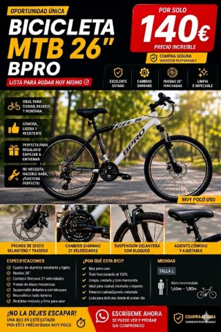 Bicicleta MTB BPRO 26 Seminueva
