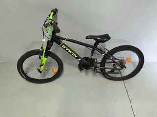 Bicicleta infantil B'TWIN negra y verde niño niña