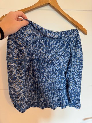 Falda corta estampada azul